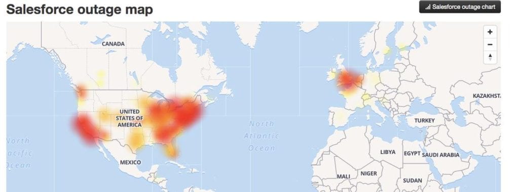 Salesforce outage map